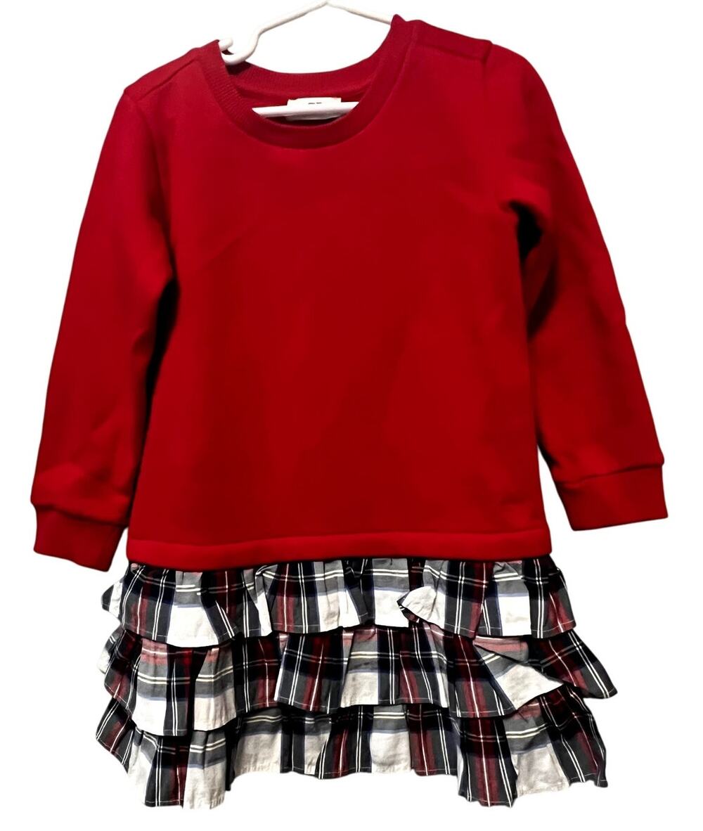 Vineyard Vines Girls Tiered Skirt Velvet Red Knit Dress Size 4T New with Tags